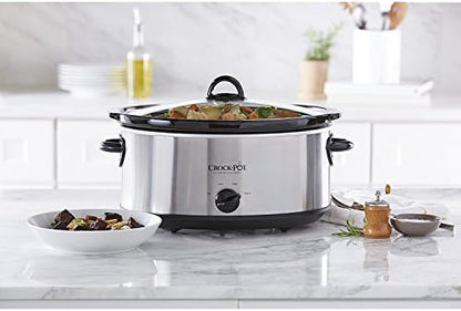 Crock-Pot 7 Quart Oval Manual Slow Cooker – Stainless Steel 1DV7