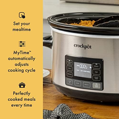 Crock-Pot 7 Quart Portable Programmable Slow Cooker with Timer 5DHF