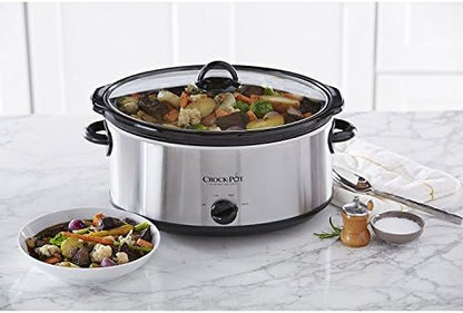 Crock-Pot 7 Quart Oval Manual Slow Cooker – Stainless Steel 1DV7