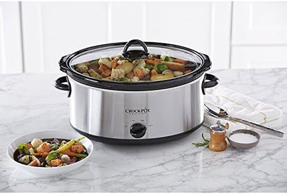 Crock-Pot 7 Quart Oval Manual Slow Cooker – Stainless Steel 1DV7