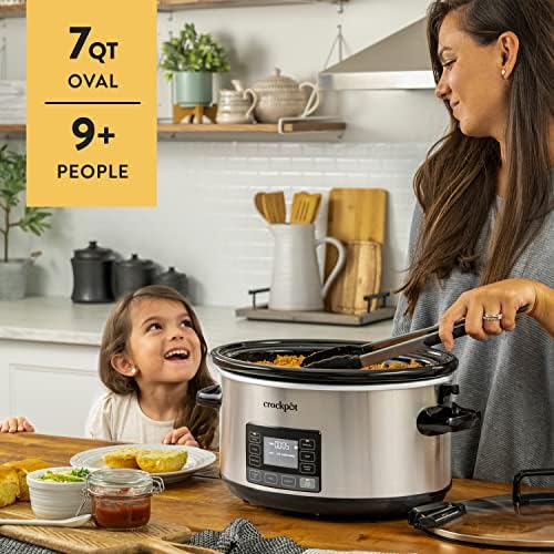 Crock-Pot 7 Quart Portable Programmable Slow Cooker with Timer 5DHF