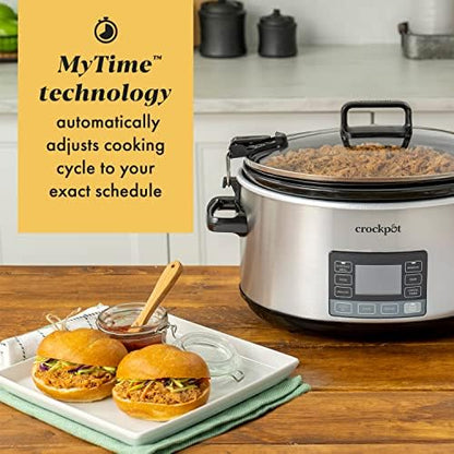 Crock-Pot 7 Quart Portable Programmable Slow Cooker with Timer 5DHF