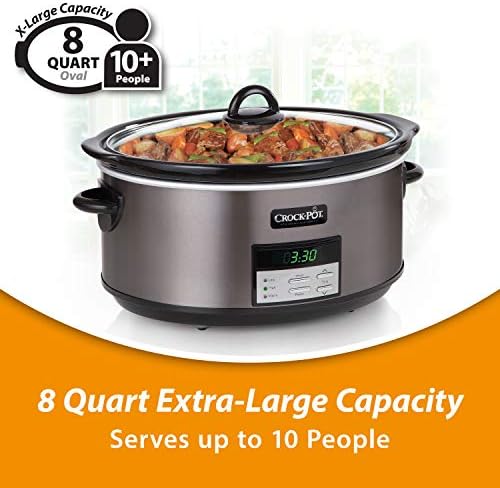 Crock-Pot 8 Quart Programmable Slow Cooker with Auto Warm LJH7