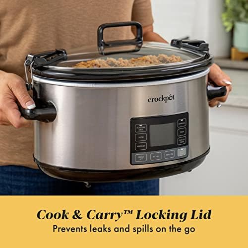 Crock-Pot 7 Quart Portable Programmable Slow Cooker with Timer 5DHF