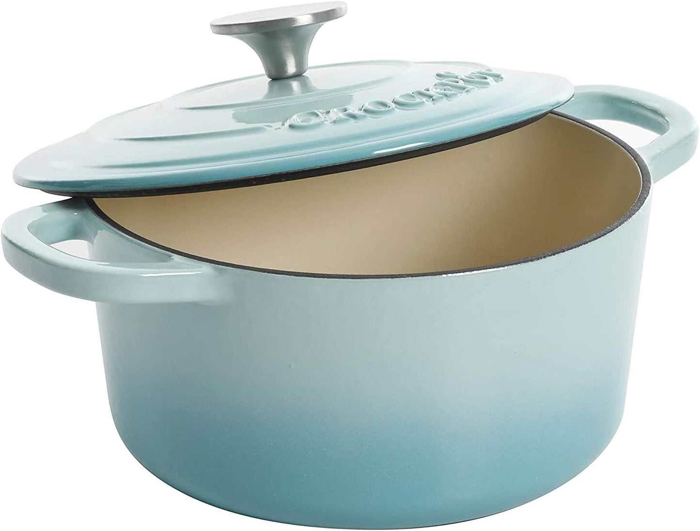 Crock-Pot 3 Quart Enameled Cast Iron Dutch Oven – Aqua 1D6I
