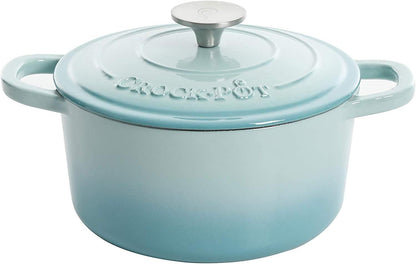 Crock-Pot 3 Quart Enameled Cast Iron Dutch Oven – Aqua 1D6I