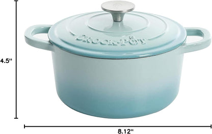 Crock-Pot 3 Quart Enameled Cast Iron Dutch Oven – Aqua 1D6I